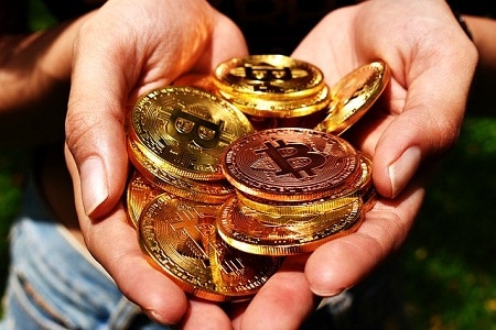 Handful of bitcoin