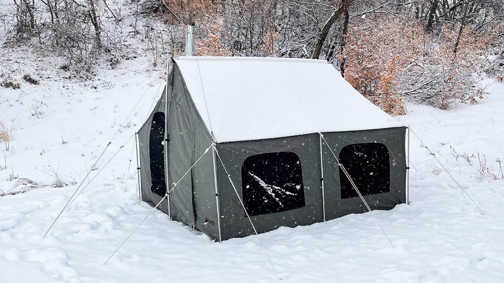 Kodiak canvas cabin tent in snow