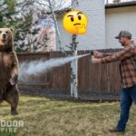 Practicing using bear spray