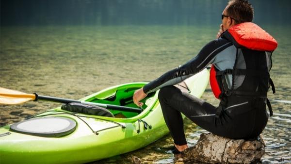 Crossover kayak on the lake