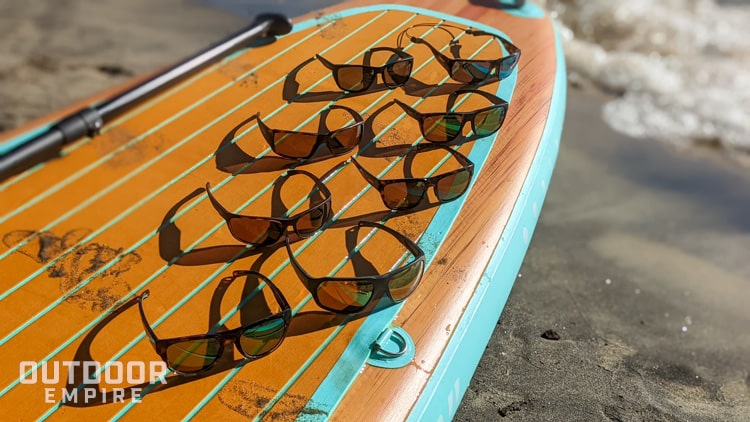 Smith water sports sunglasses on a stand-up paddle board