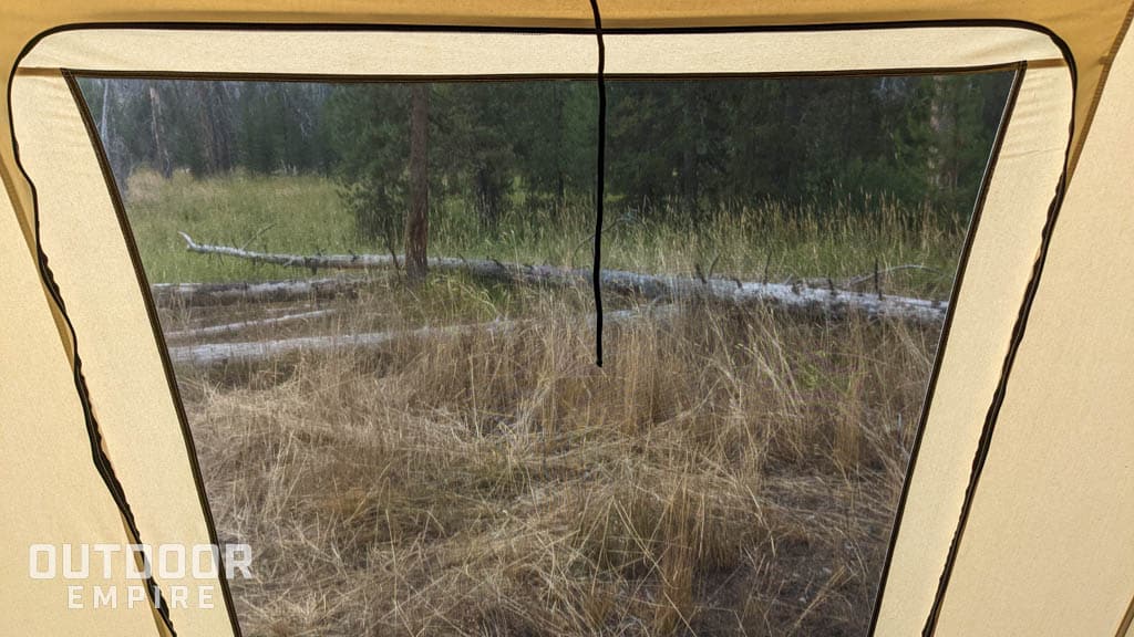Big window in springbar canvas tent
