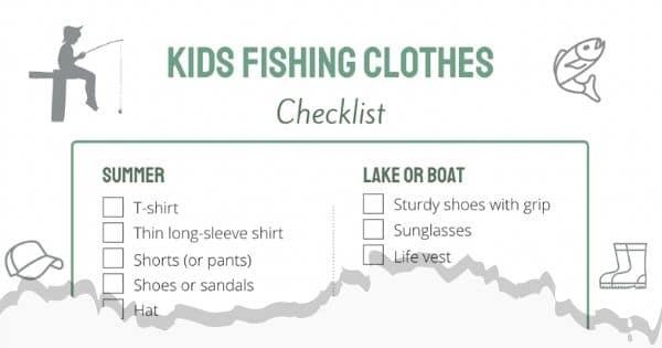 What should kids wear fishing checklist