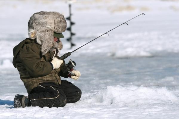 Toddler ice fishing