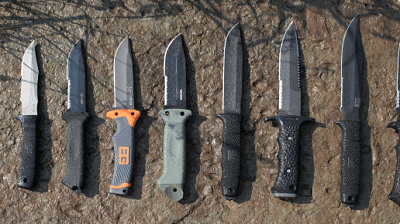 Survival knives with different blade lengths